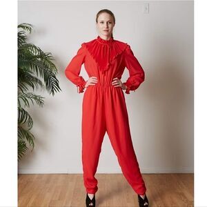 Vintage Gauguin pour Elle Red 80s Jumpsuit 